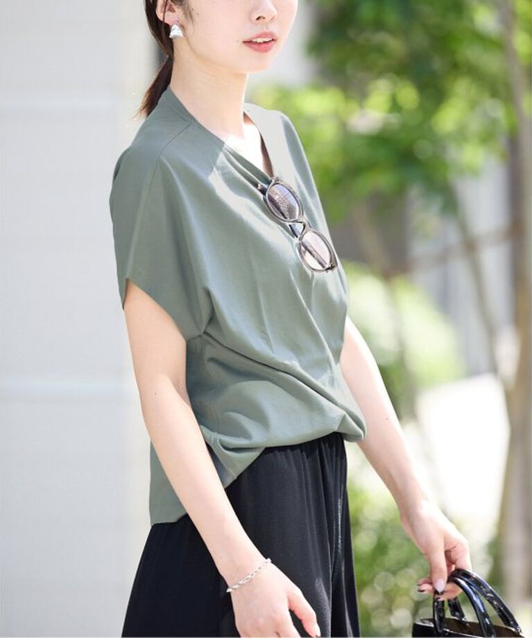 IENA「ATON/エイトン SUVIN 60/2 CAP SLEEVE TEE Tシャツ」|Tシャツ・カットソー|