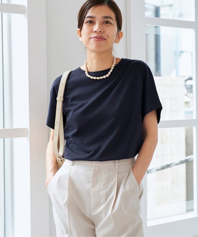 IENA「ATON/エイトン SUVIN 60/2 CAP SLEEVE TEE Tシャツ」|Tシャツ・カットソー|