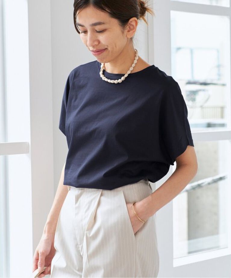IENA「ATON/エイトン SUVIN 60/2 CAP SLEEVE TEE Tシャツ」|Tシャツ・カットソー|