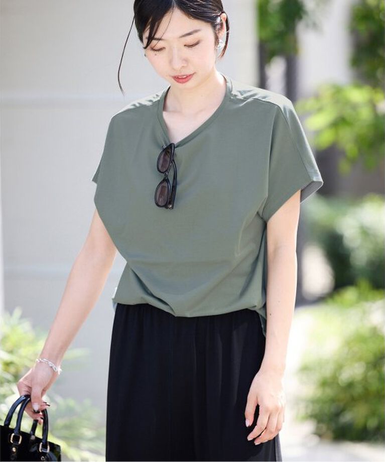 IENA「ATON/エイトン SUVIN 60/2 CAP SLEEVE TEE Tシャツ」|Tシャツ・カットソー|