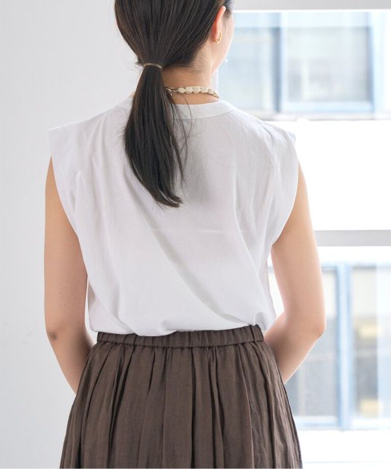 IENA「《予約》ATON/エイトン FRESCA SINGLE JERSEY ノースリーブ」|Tシャツ・カットソー|
