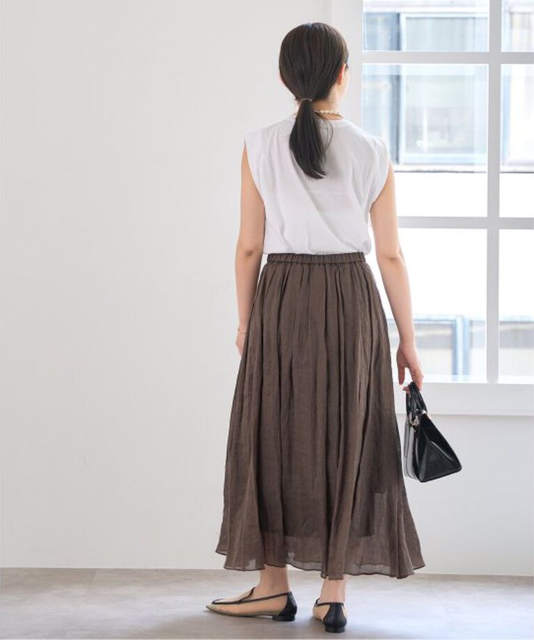 IENA「《予約》ATON/エイトン FRESCA SINGLE JERSEY ノースリーブ」|Tシャツ・カットソー|