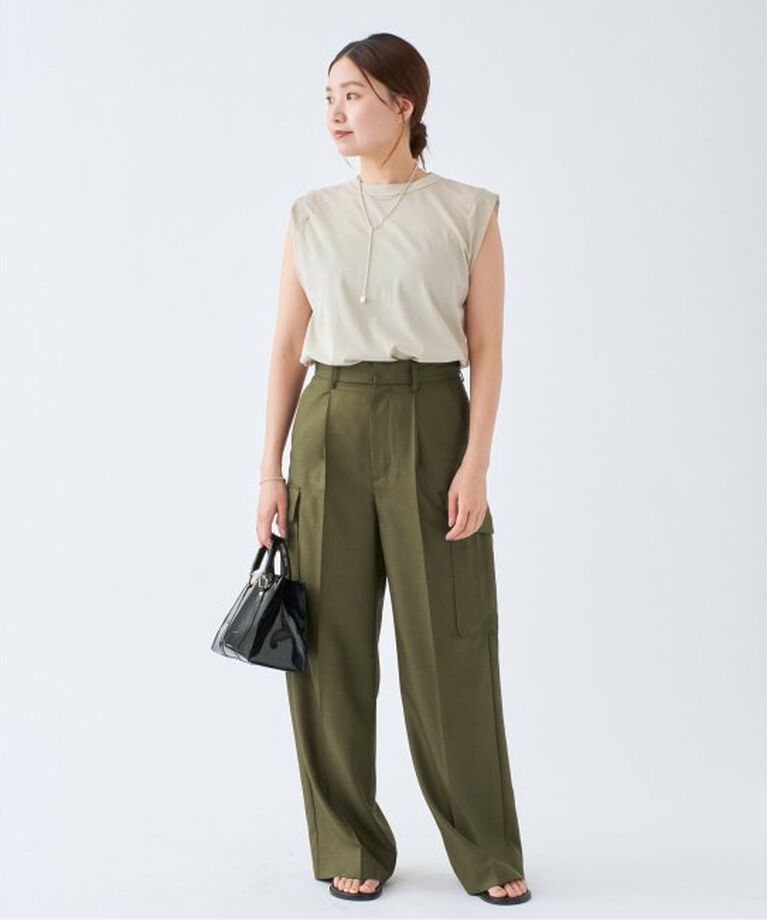 IENA「《予約》ATON/エイトン FRESCA SINGLE JERSEY ノースリーブ」|Tシャツ・カットソー|
