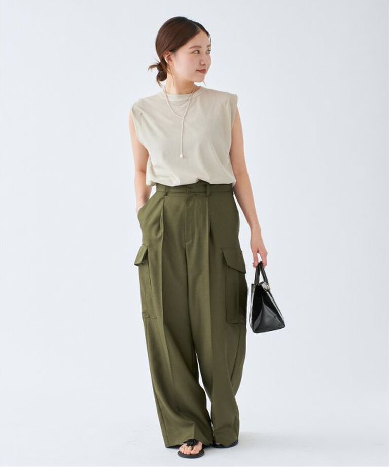 IENA「《予約》ATON/エイトン FRESCA SINGLE JERSEY ノースリーブ」|Tシャツ・カットソー|