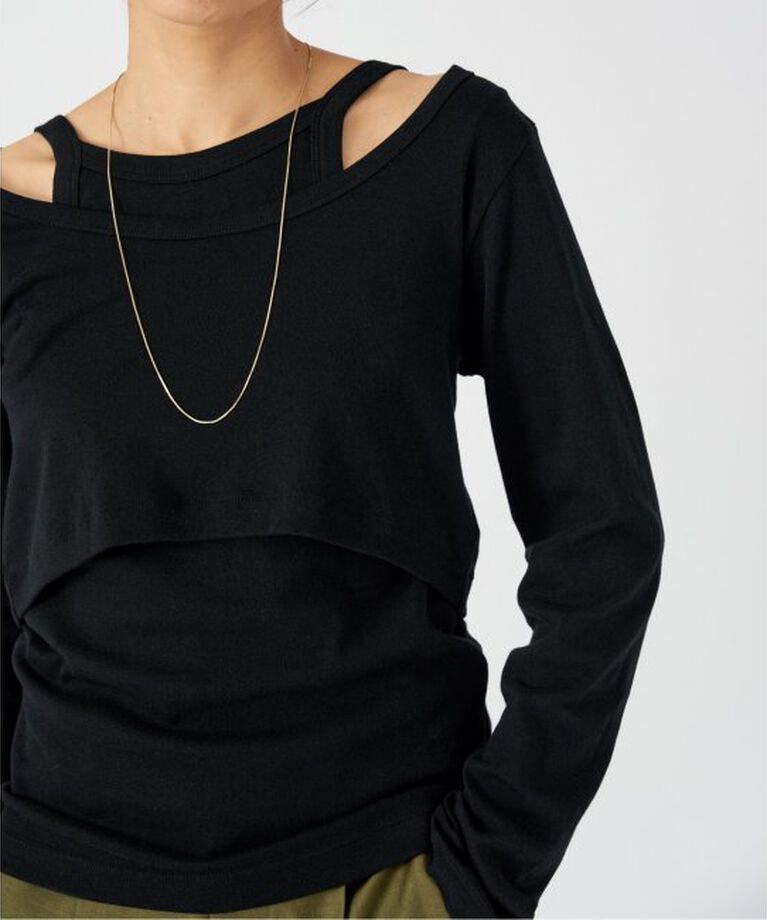 IENA「ONIT/オニット SHORT LS TEE+AS CAMI」|Tシャツ・カットソー|ブラック