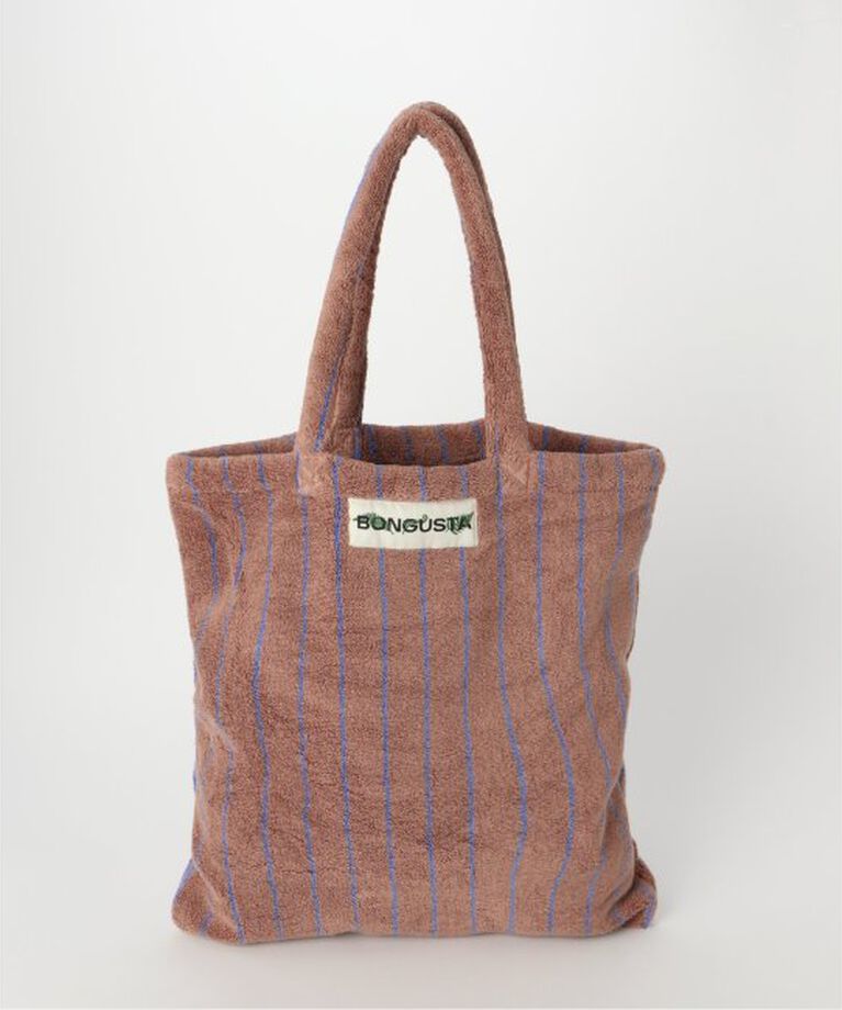 SLOBE IENA「BONGUSTA/ボングスタ naram striped トートバッグ」|トートバッグ|キャメル