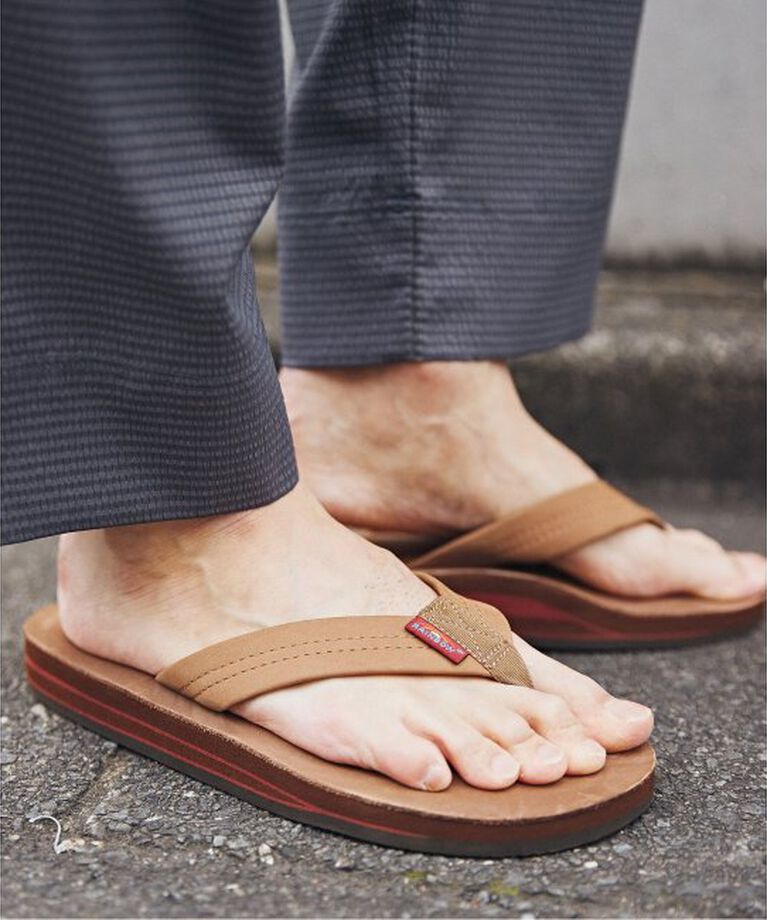 JOURNAL STANDARD relume「RAINBOW SANDALS / レインボーサンダル 別注 Double Layer レザーサンダル」|サンダル|ブラウン