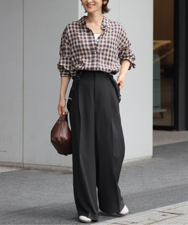 JOURNAL STANDARD relume「サスペンダーワイドパンツ（無地）」|スラックス|