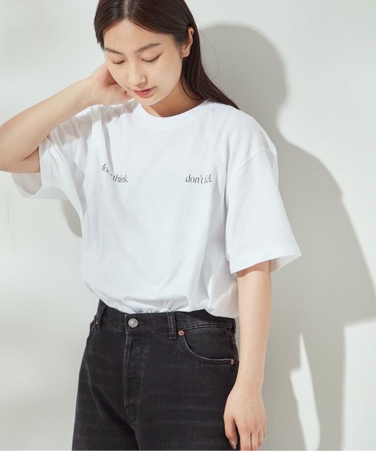journal standard L'essage「《別注》【SKIN/スキン】dont think T-SHIRTS：Tシャツ」|Tシャツ・カットソー|ホワイト