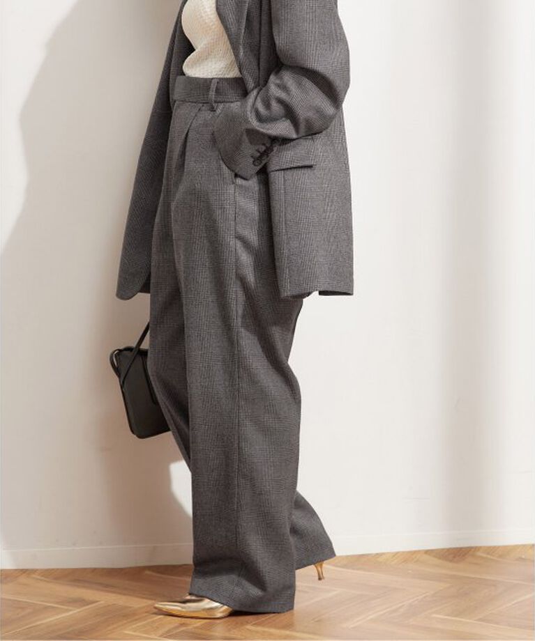 journal standard L'essage「ピンストライプ グレンチェックパンツ」|スラックス|