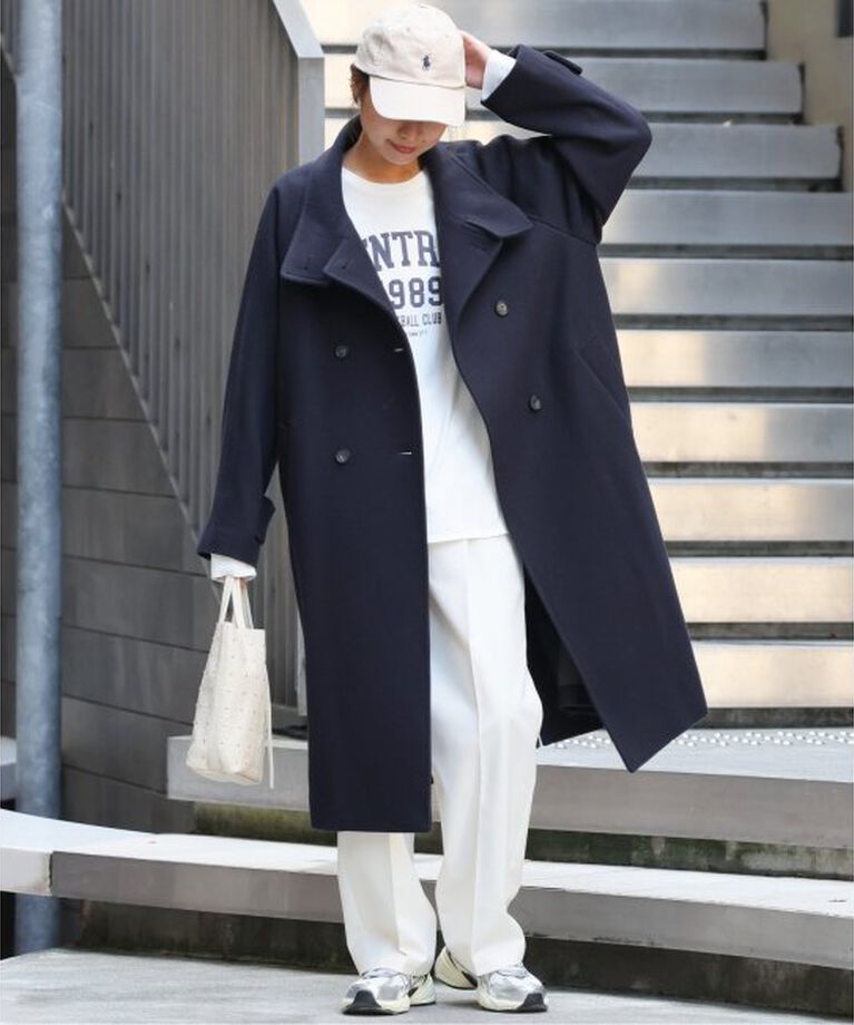 JOURNAL STANDARD relume「尾州ウールスーパー100スタンドロングコート」|その他|ネイビー