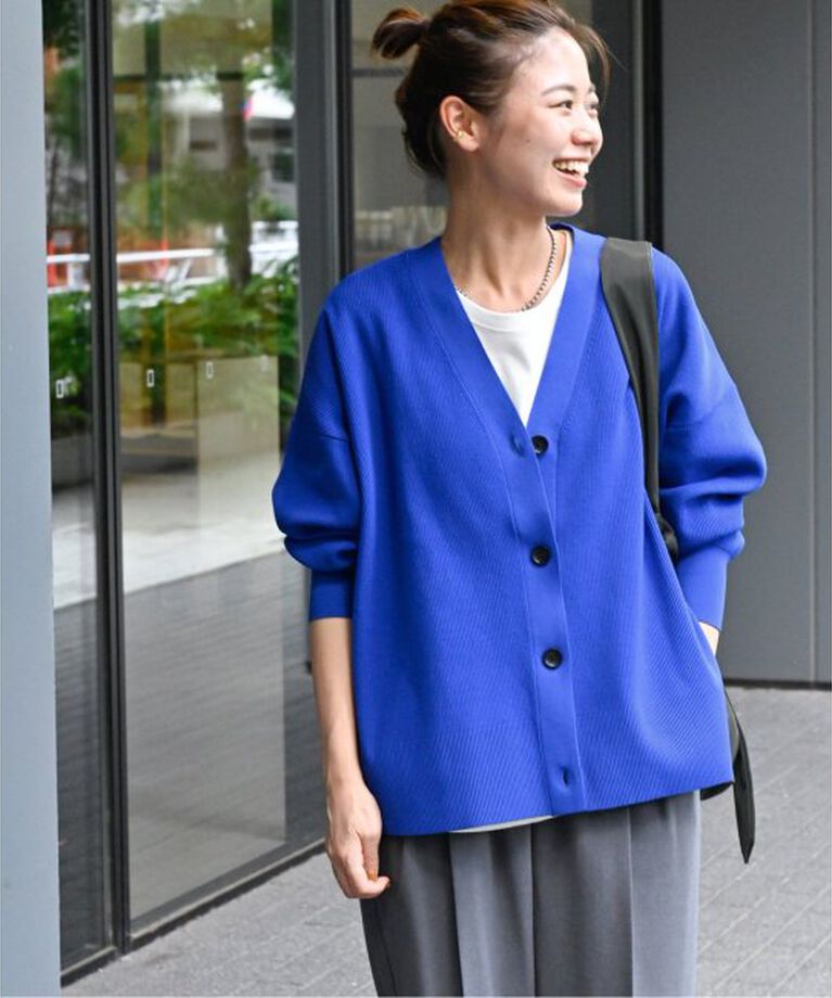 JOURNAL STANDARD relume「《追加》ウォッシャブルストレッチニットVネックカーディガン」|カーディガン|ブルー A