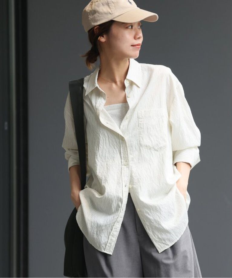 JOURNAL STANDARD relume「《追加》レーヨンストライプロングカフスシャツ」|シャツ・ブラウス|