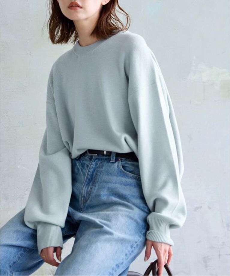 JOURNAL STANDARD「《WEB限定追加2》ウォッシャブルTEXBRIDクループルオーバー」|ニット・セーター|ブルー A