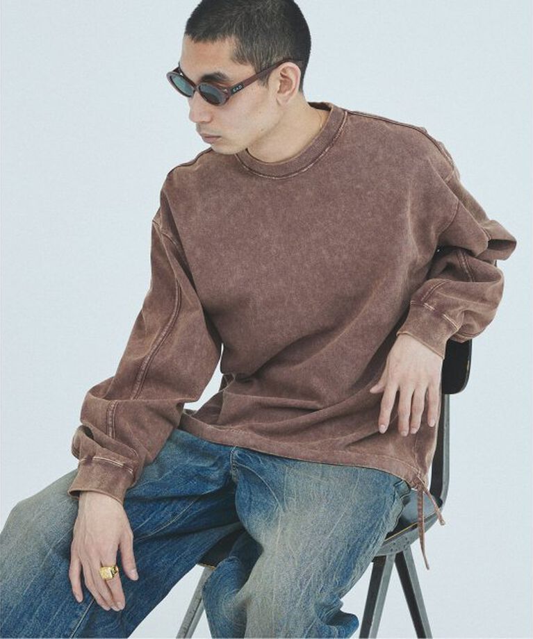 JOURNAL STANDARD「パネルガーメントダイ オーバーフィット」|Tシャツ・カットソー|ブラウン C