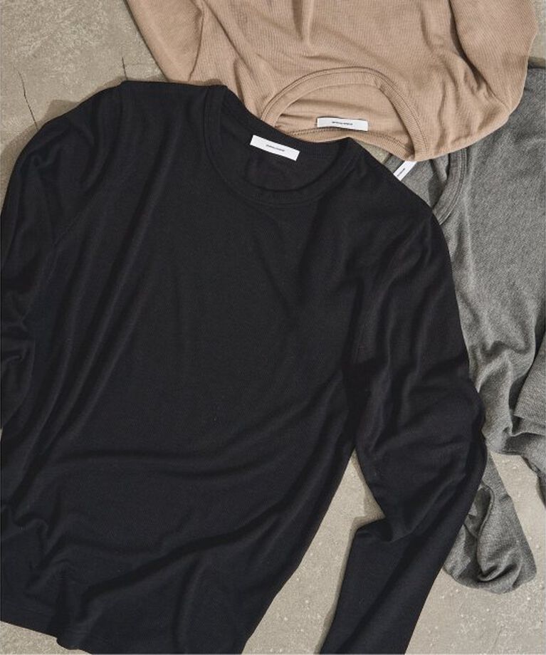 JOURNAL STANDARD「《追加》レーヨンベアテレコクルーネックプルオーバー」|Tシャツ・カットソー|ブラック