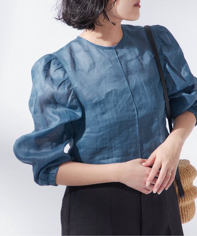 journal standard L'essage「2WAYラミーシアーブラウス」|シャツ・ブラウス|ブルー