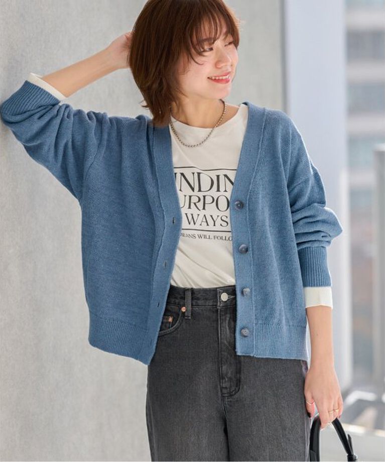 JOURNAL STANDARD relume「リネンコットンVカーディガン」|カーディガン|ブルー