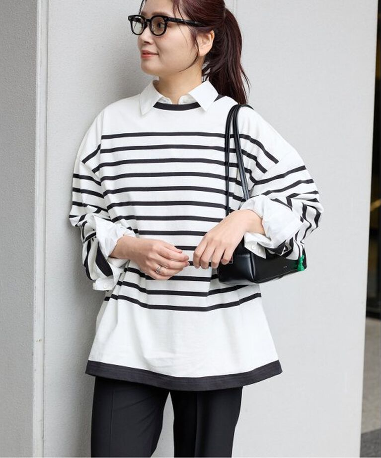 JOURNAL STANDARD「《追加》コットンボーダープルオーバー」|Tシャツ・カットソー|ホワイト A