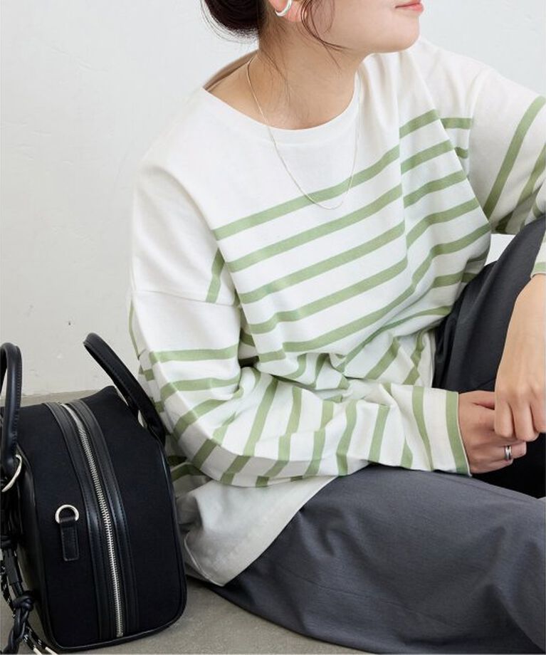 JOURNAL STANDARD「《追加》コットンボーダープルオーバー」|Tシャツ・カットソー|グリーン