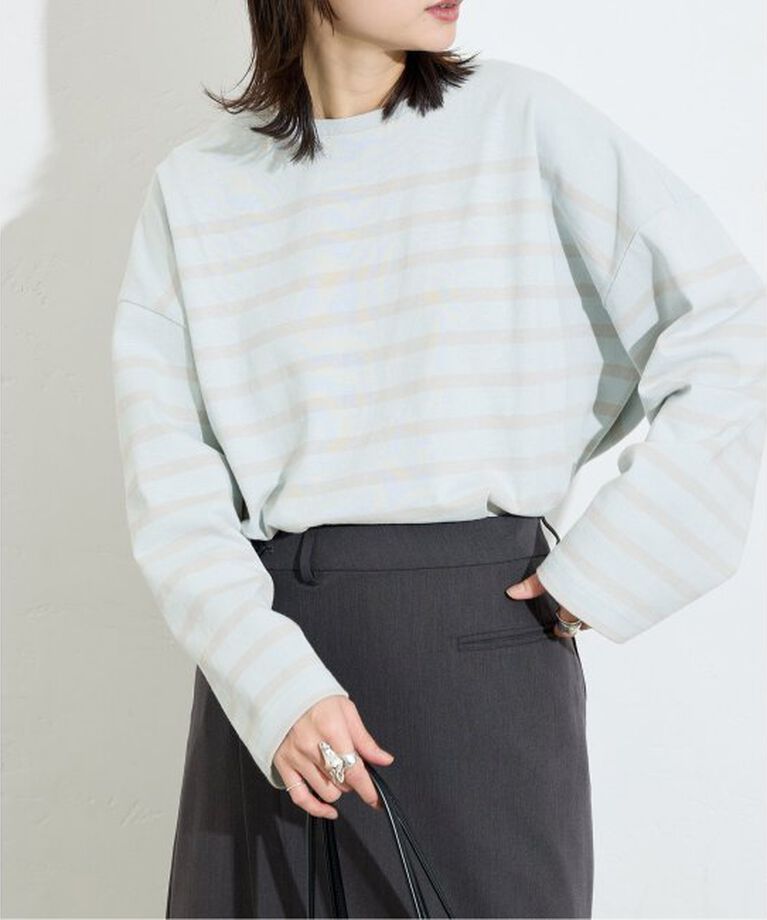 JOURNAL STANDARD「《追加》コットンボーダープルオーバー」|Tシャツ・カットソー|ブルー