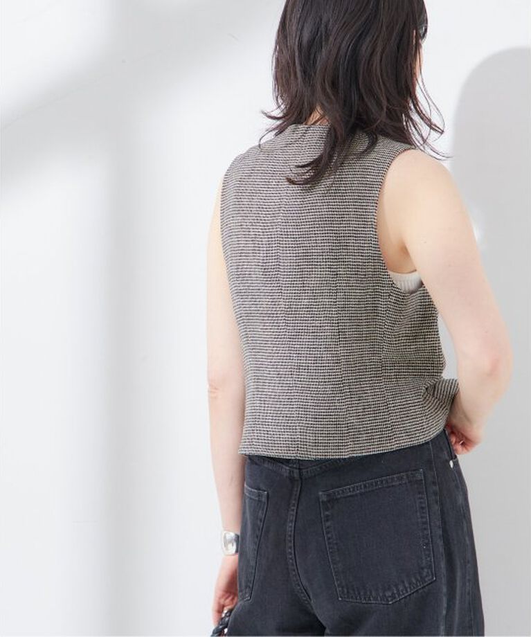 journal standard L'essage「NALYA リネン/チェック ベスト」|ダウンベスト・ベスト|