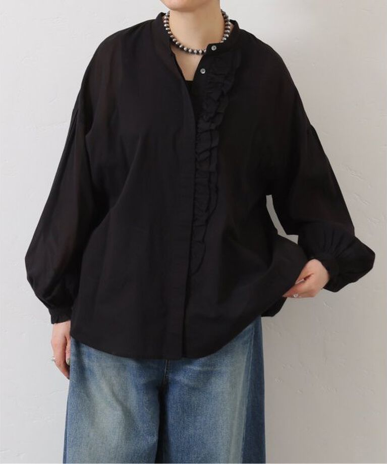 journal standard luxe「ハイツイストガーゼ Wフリルブラウス」|シャツ・ブラウス|ブラック