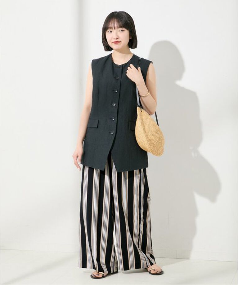 journal standard L'essage「《別注》【LUSANA / ルサーナ】CICI PANTS TWO TONE STRIPE：パンツ」|その他|