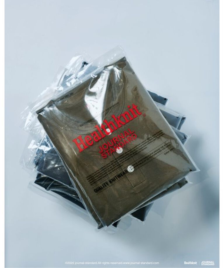 JOURNAL STANDARD「Healthknit / ヘルスニット 別注 ヘンリー ネック Tシャツ」|Tシャツ・カットソー|カーキ A