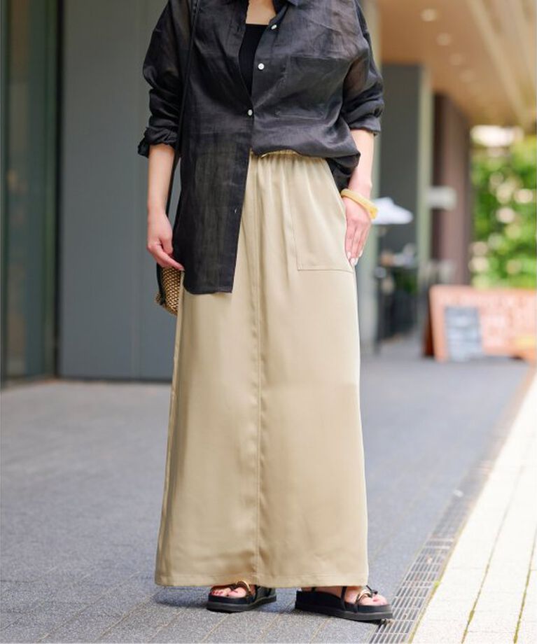 JOURNAL STANDARD relume「《予約》ヴィンテージサテンベイカースカート」|スカート|ベージュ