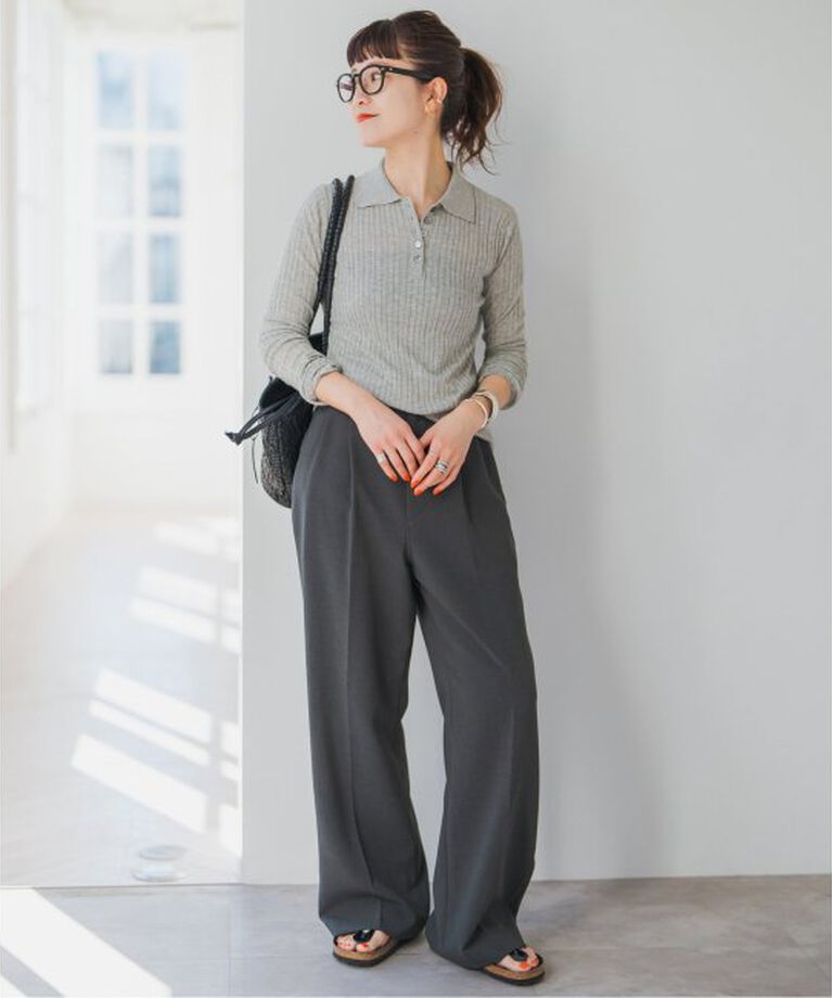 Spick and Span「手洗い可 / シアーポロシャツニットプルオーバー」|ニット・セーター|