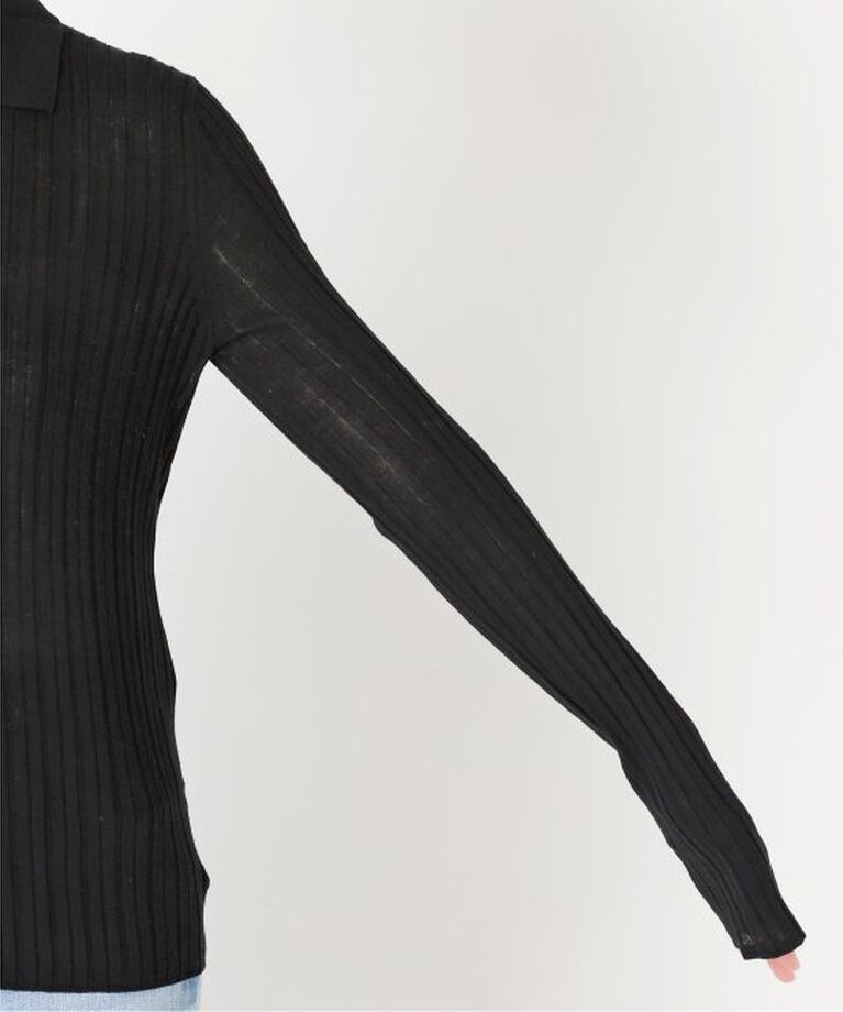 Spick and Span「手洗い可 / シアーポロシャツニットプルオーバー」|ニット・セーター|