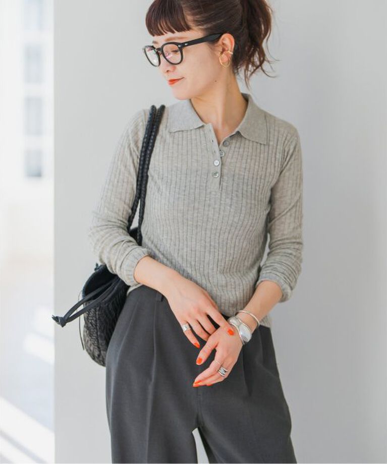 Spick and Span「手洗い可 / シアーポロシャツニットプルオーバー」|ニット・セーター|
