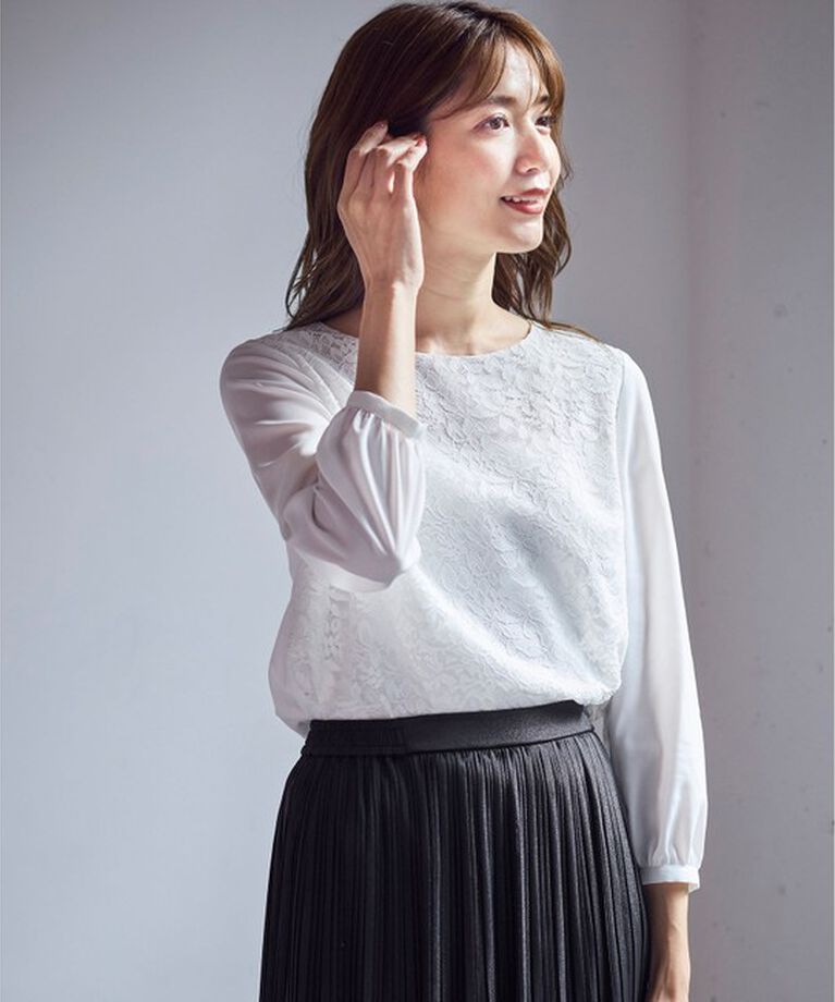 any SiS「【洗える】レイヤードレース ブラウス」|シャツ・ブラウス|