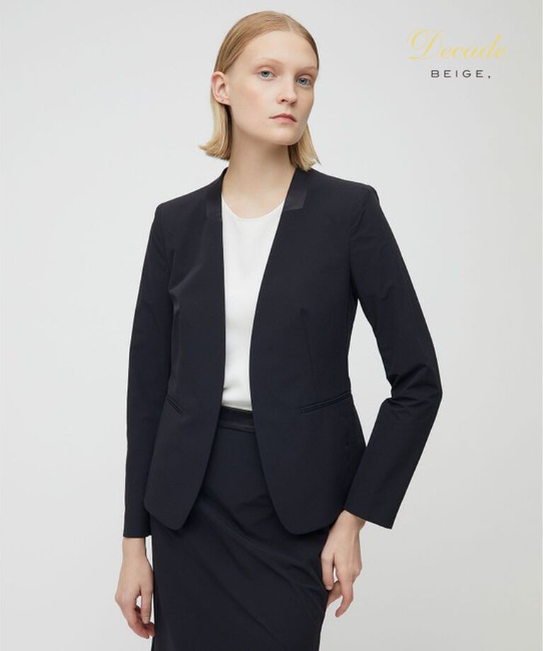 BEIGE,「AUDREY / ノーカラージャケット」|ノーカラージャケット|Black