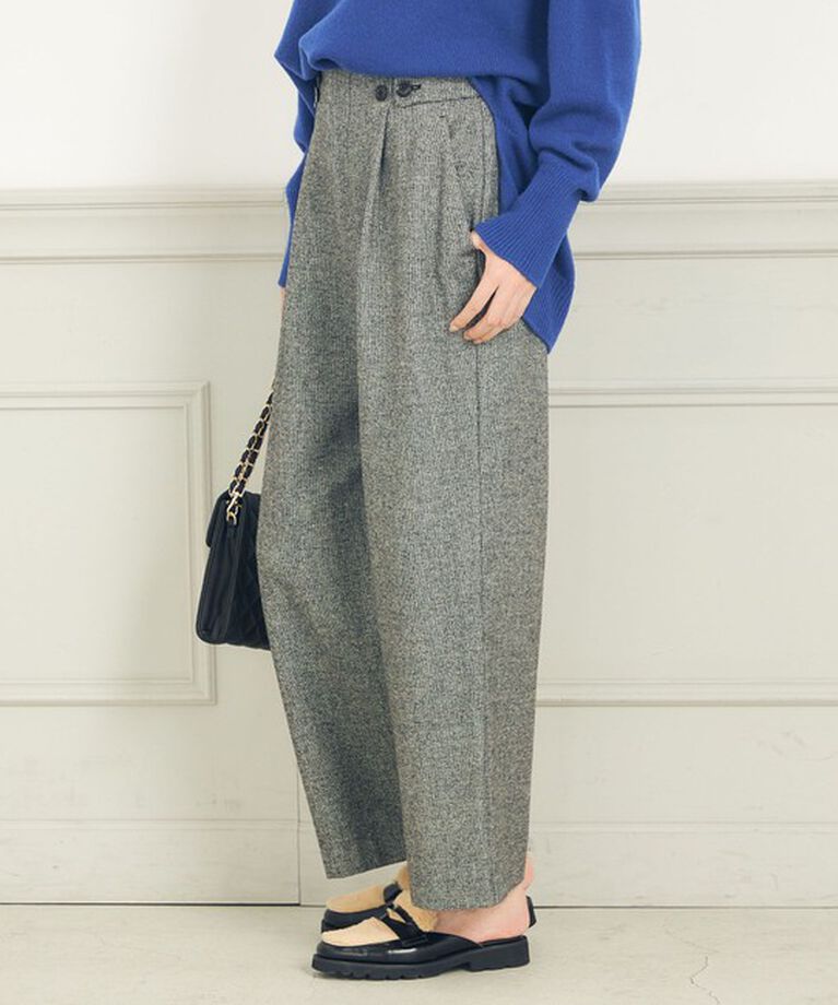 NOLLEY'S「ウォッシャブルウールダブルベルトワイドパンツ」|その他|