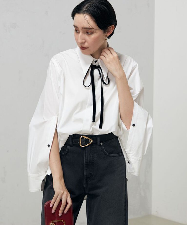 Rie Miller「ロングポイントカラーマルチWAYシャツ」|シャツ・ブラウス|