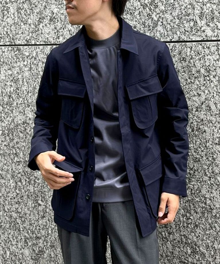 NOLLEY'S goodman「《透湿/撥水》ストレッチファティーグシャツジャケット 24AW」|ミリタリージャケット|ネイビー