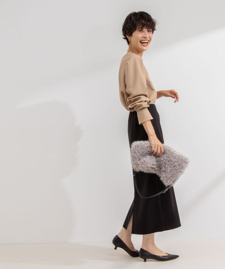 NOLLEY'S「《セットアップ対応》ウォッシャブルVネック前タックブラウス」|シャツ・ブラウス|