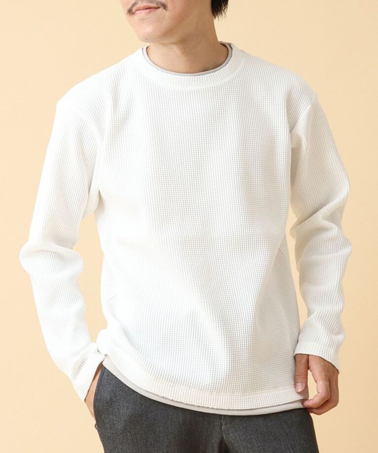 NOLLEY'S goodman「《吸水速乾》ワッフルダブルカラー長袖Tシャツ 24AW」|Tシャツ・カットソー|