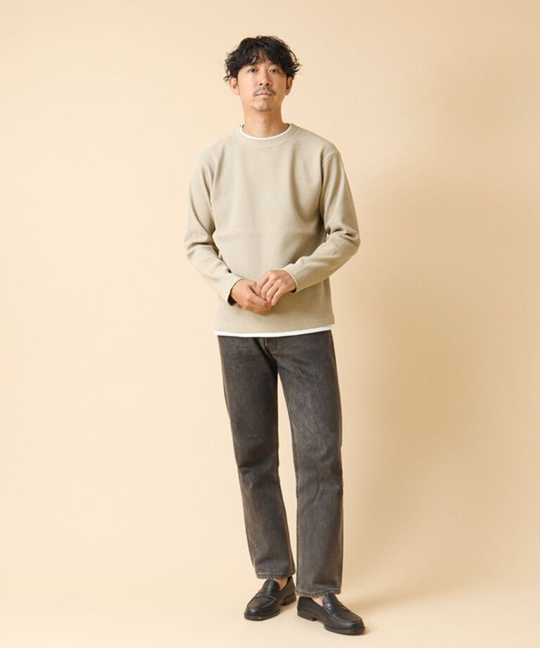 NOLLEY'S goodman「《吸水速乾》ワッフルダブルカラー長袖Tシャツ 24AW」|Tシャツ・カットソー|