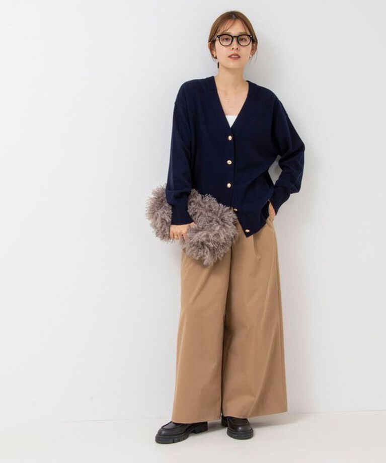 Rie Miller「《手洗い可能》ロゴジャガード2WAYニット(タワー)」|カーディガン|