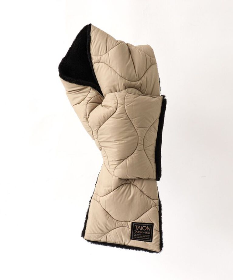 NOLLEY'S goodman「【TAION/タイオン】MILITARY R/S DOWN SCARF SOFT SHELL 17」|マフラー|ベージュ