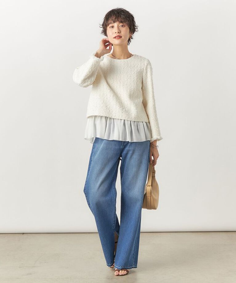 Rie Miller「【RM denim】スリットフレアハイウエストデニム」|デニム|