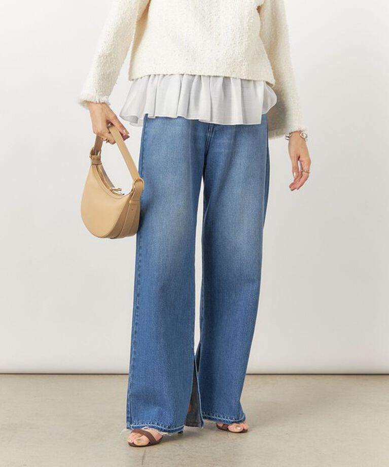 Rie Miller「【RM denim】スリットフレアハイウエストデニム」|デニム|