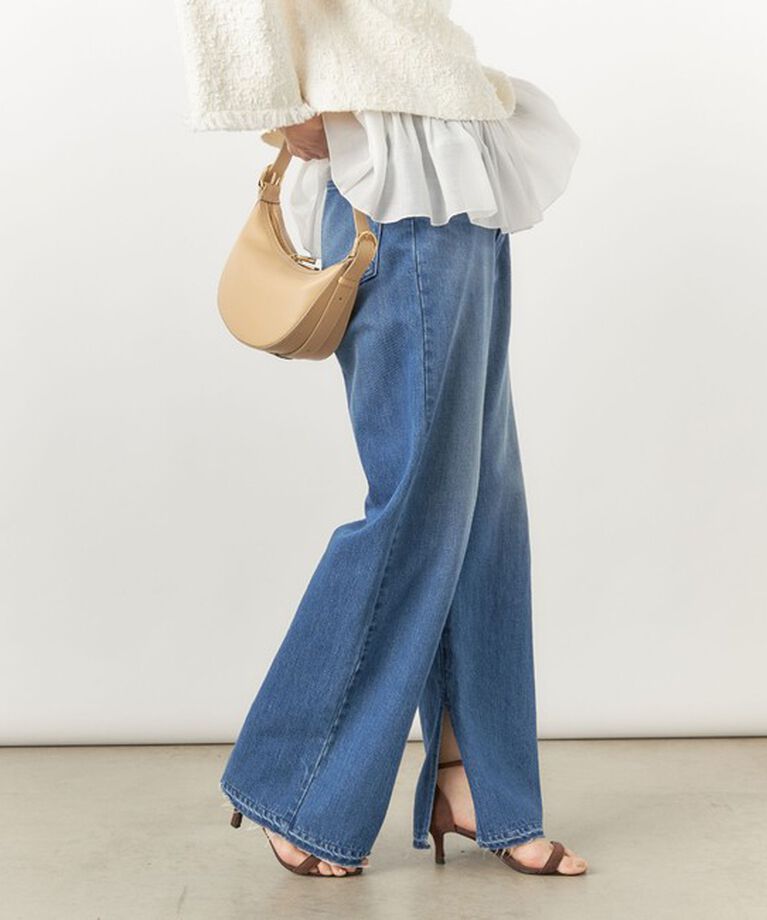 Rie Miller「【RM denim】スリットフレアハイウエストデニム」|デニム|
