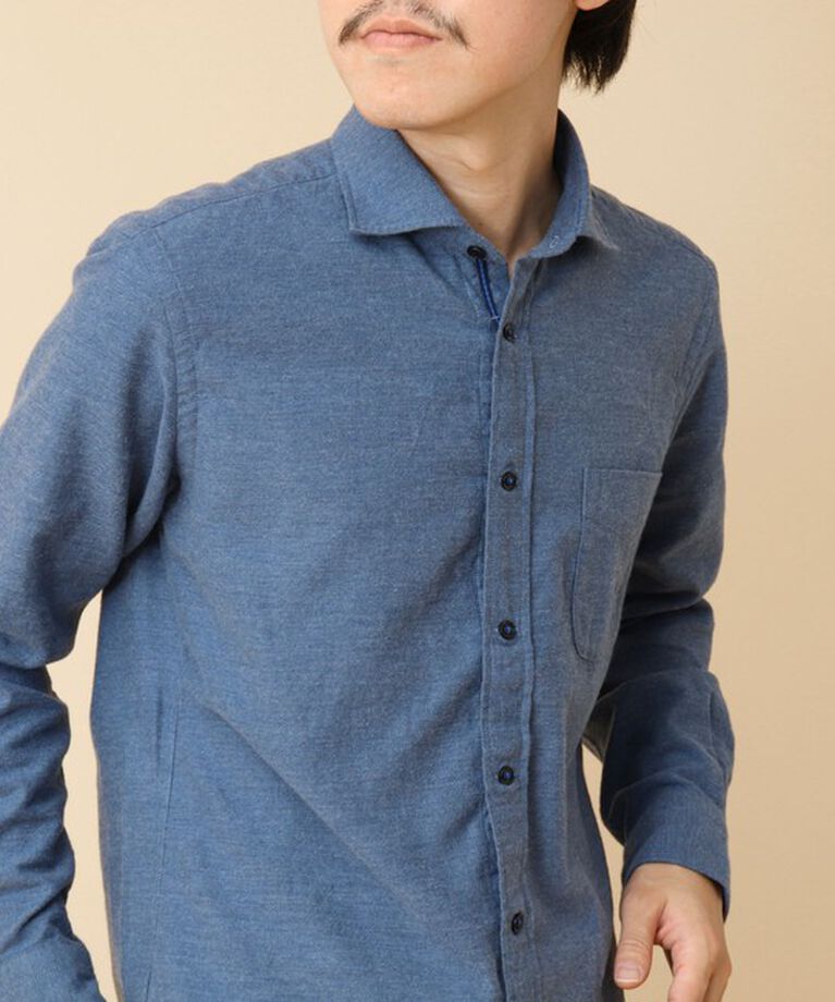 NOLLEY'S goodman「パラシュート カッタウェイ ネルシャツ 24AW」|シャツ・ブラウス|ブルー
