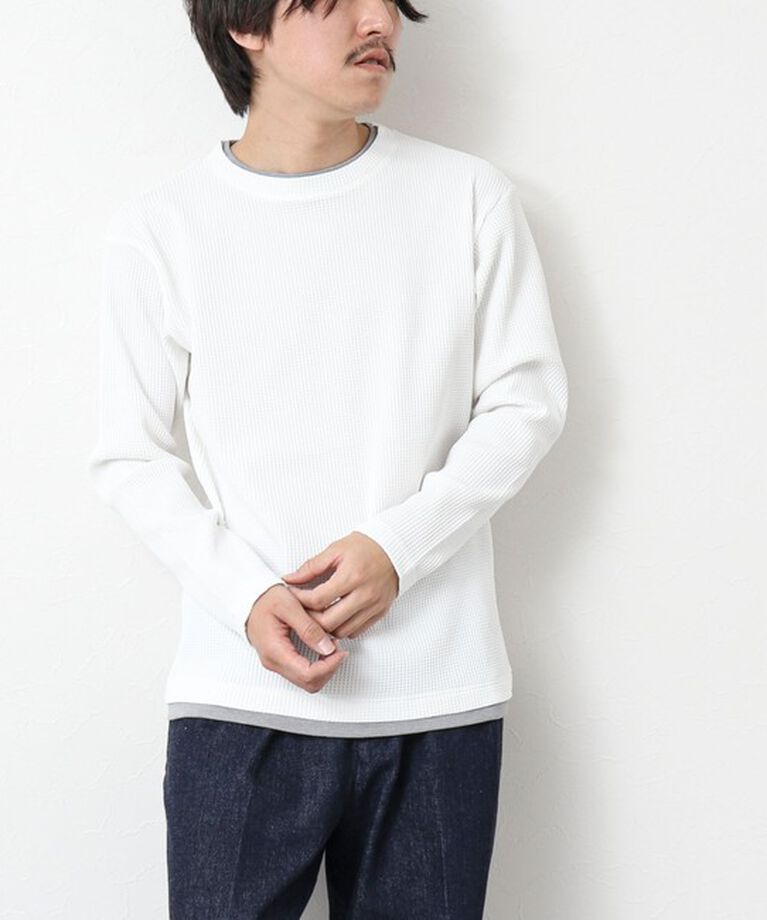 NOLLEY'S goodman「《吸水速乾》ワッフルダブルカラーLS TEE 25SS」|Tシャツ・カットソー|