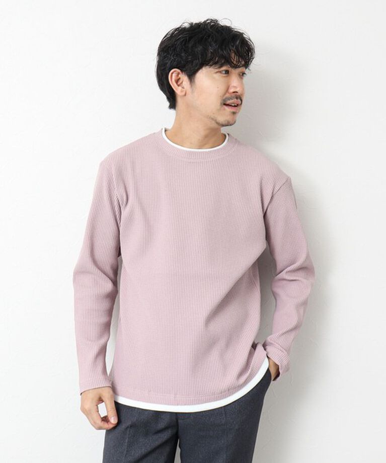 NOLLEY'S goodman「《吸水速乾》ワッフルダブルカラーLS TEE 25SS」|Tシャツ・カットソー|