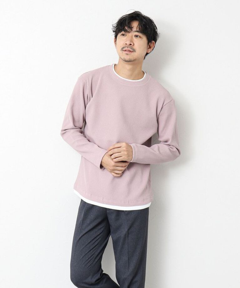 NOLLEY'S goodman「《吸水速乾》ワッフルダブルカラーLS TEE 25SS」|Tシャツ・カットソー|